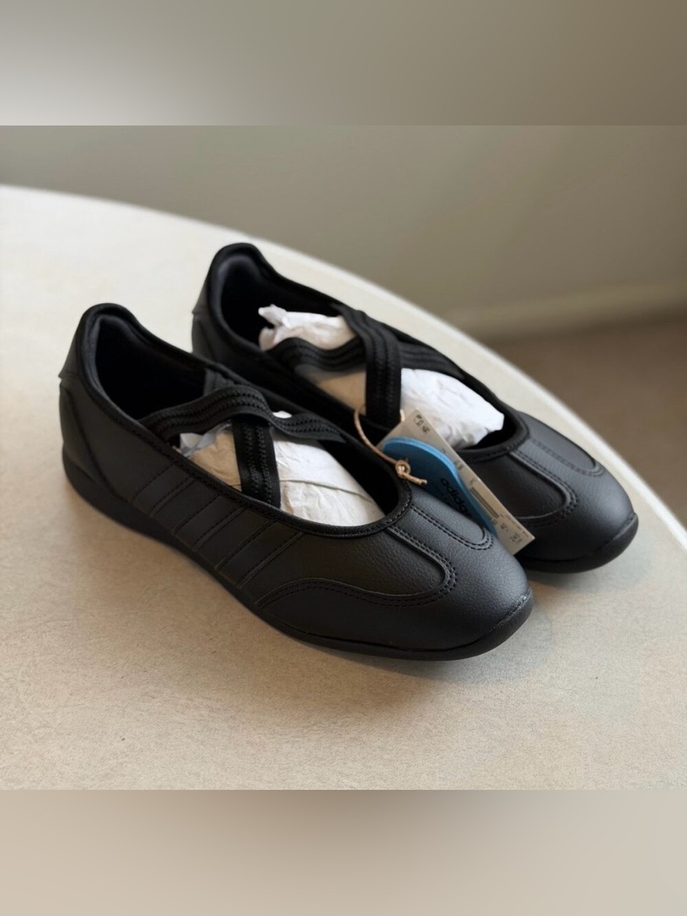 Adidas Black Elastic Mary Jane Shoes